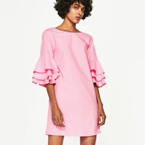 zara ruffle sleeve dress